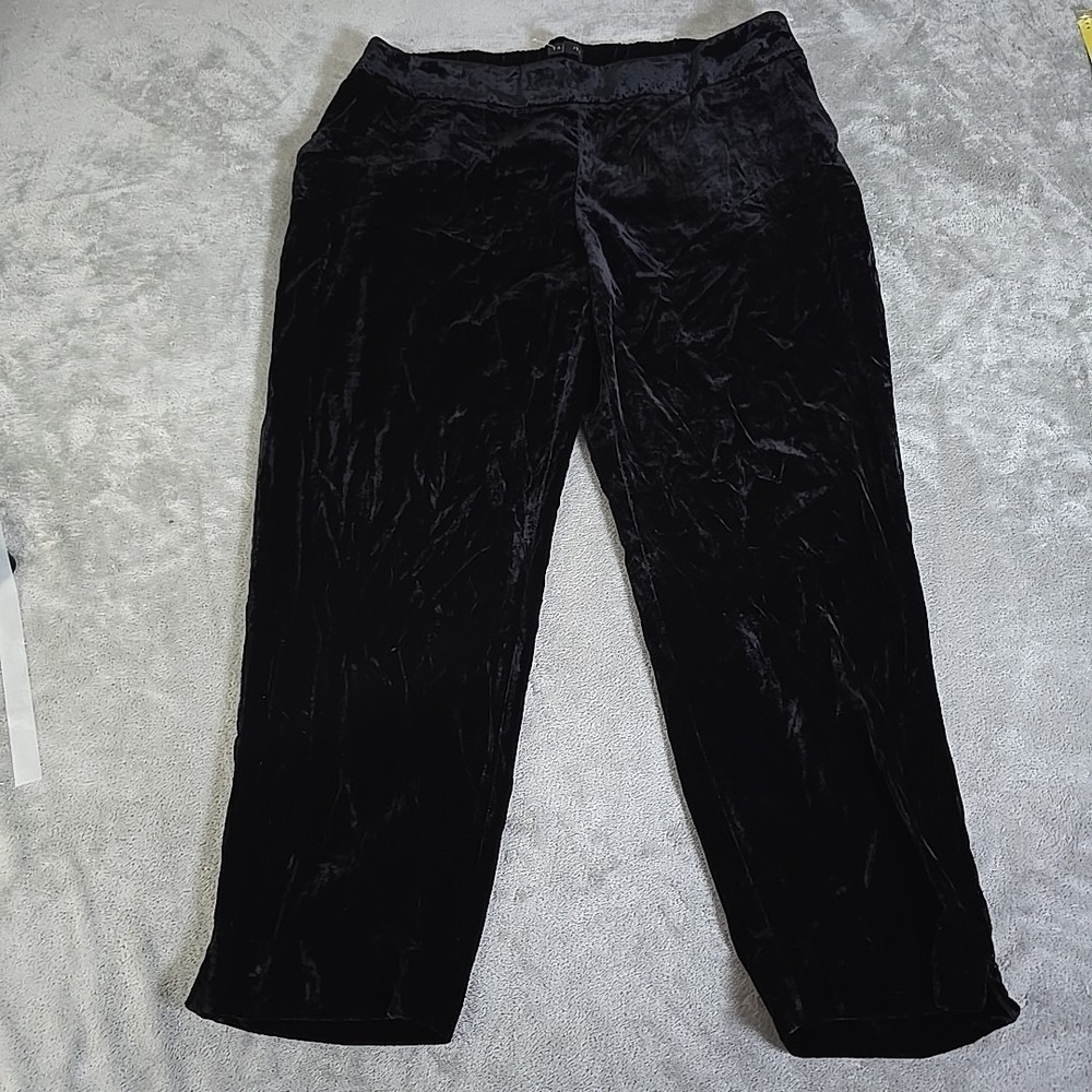 Talbots Pants Womens 18W‎ Black Velvet Stretch Wide Leg Christmas Casual Preppy